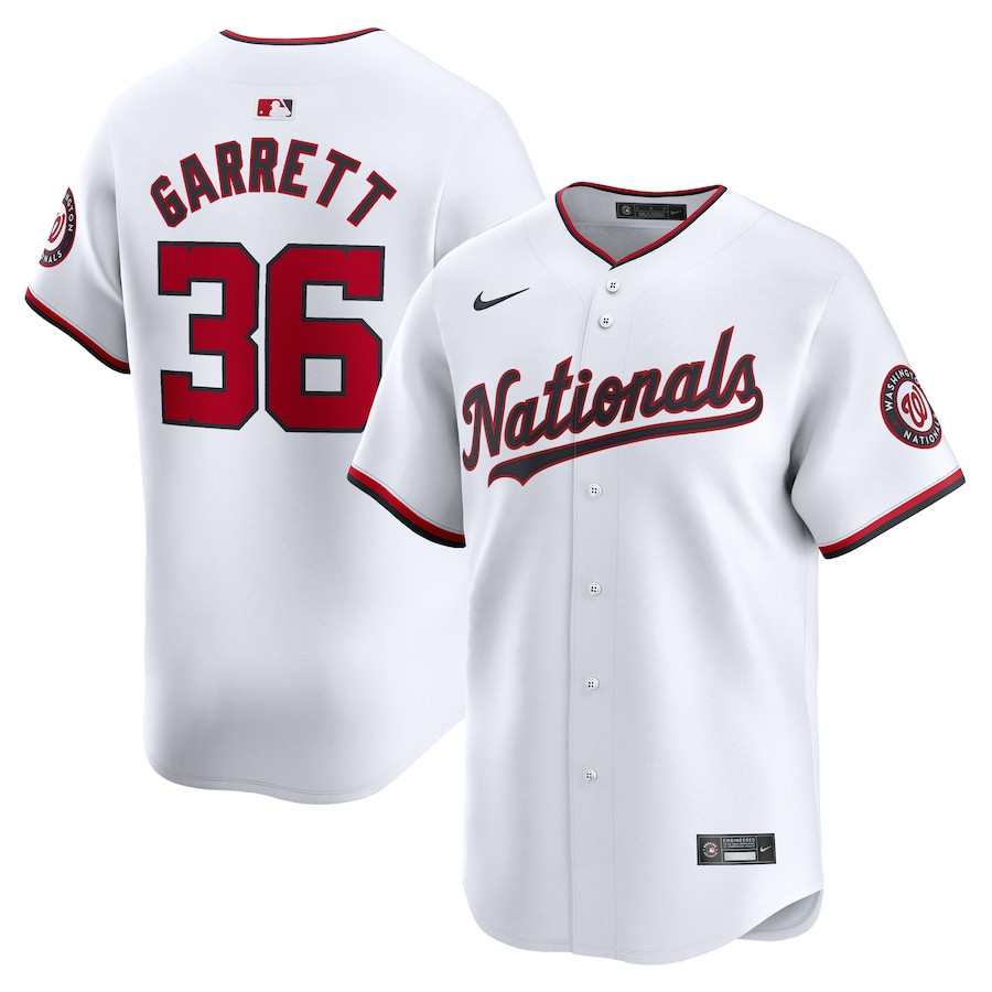 Stone Garrett 36 Washington Nationals Home Limited Player White MLB Jersey Men's