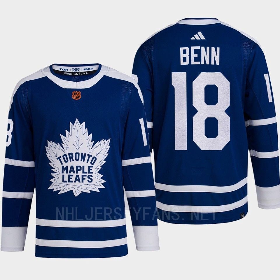Toronto Maple Leafs 2022 Reverse Retro 2.0 Jordie Benn 18 Blue Primegreen NHL Jersey Men's