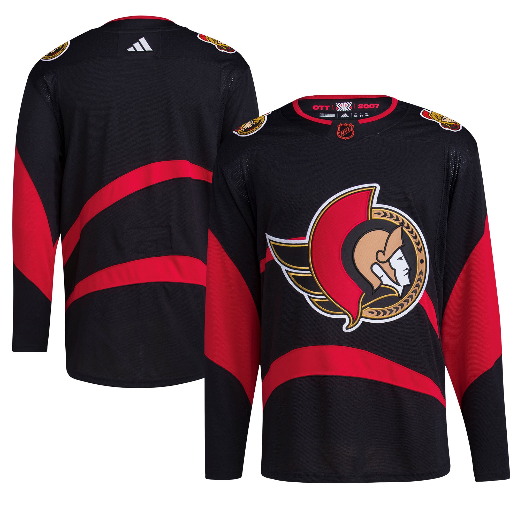 Ottawa Senators Black Reverse Retro 2.0 Blank NHL Jersey Men's