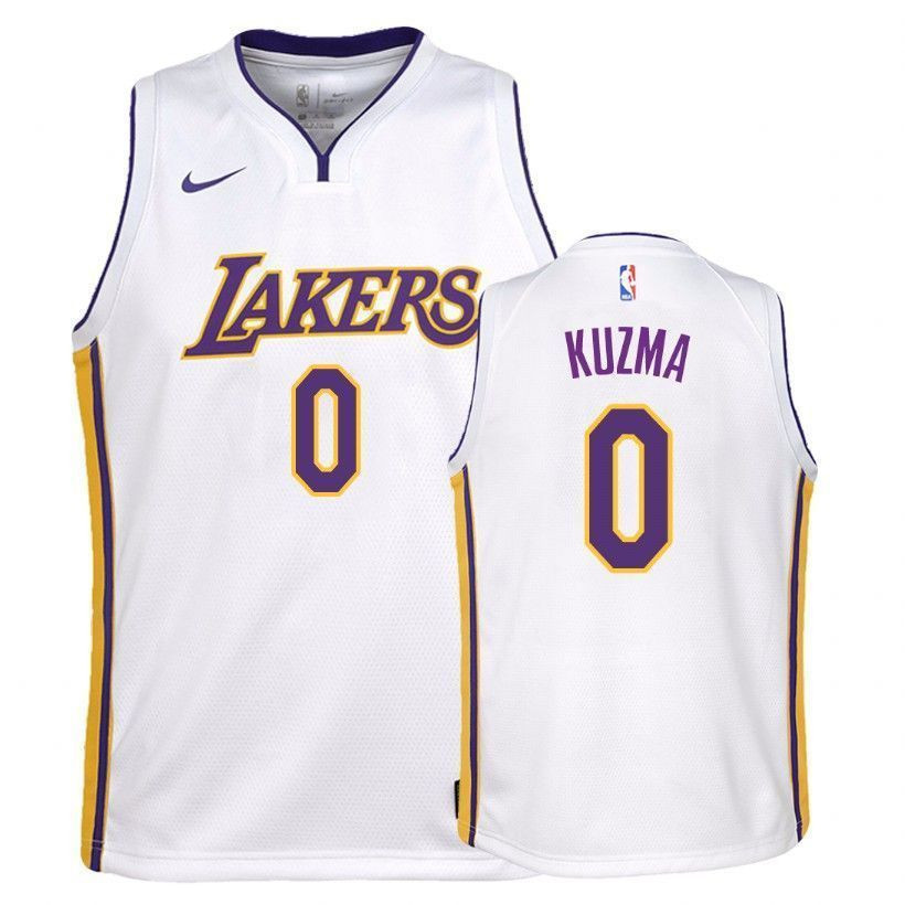 Los Angeles Lakers Kyle Kuzma 0 Associatio White NBA Jersey Youth