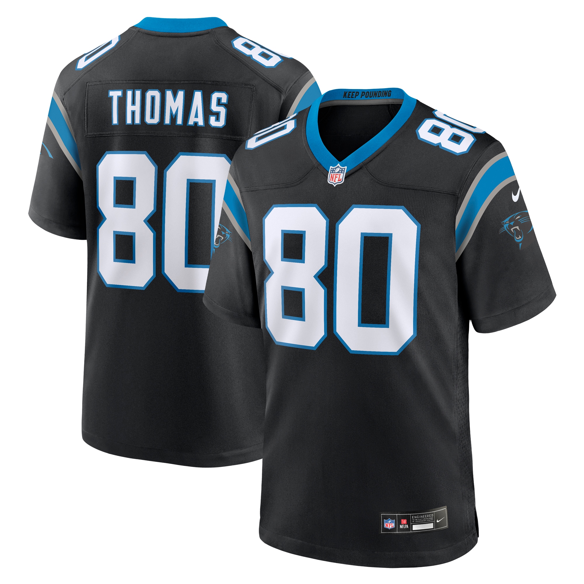 Carolina Panthers Ian Thomas Black Team Game NFL Jersey Men's