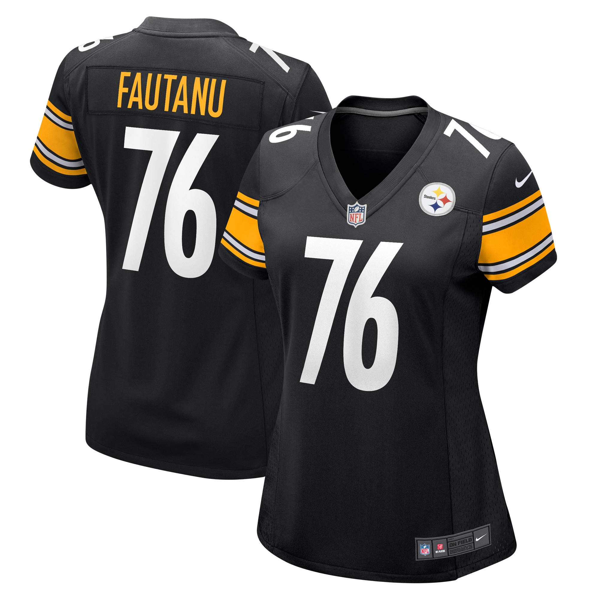 Pittsburgh Steelers Troy Fautanu Black Game NFL Jersey Women's
