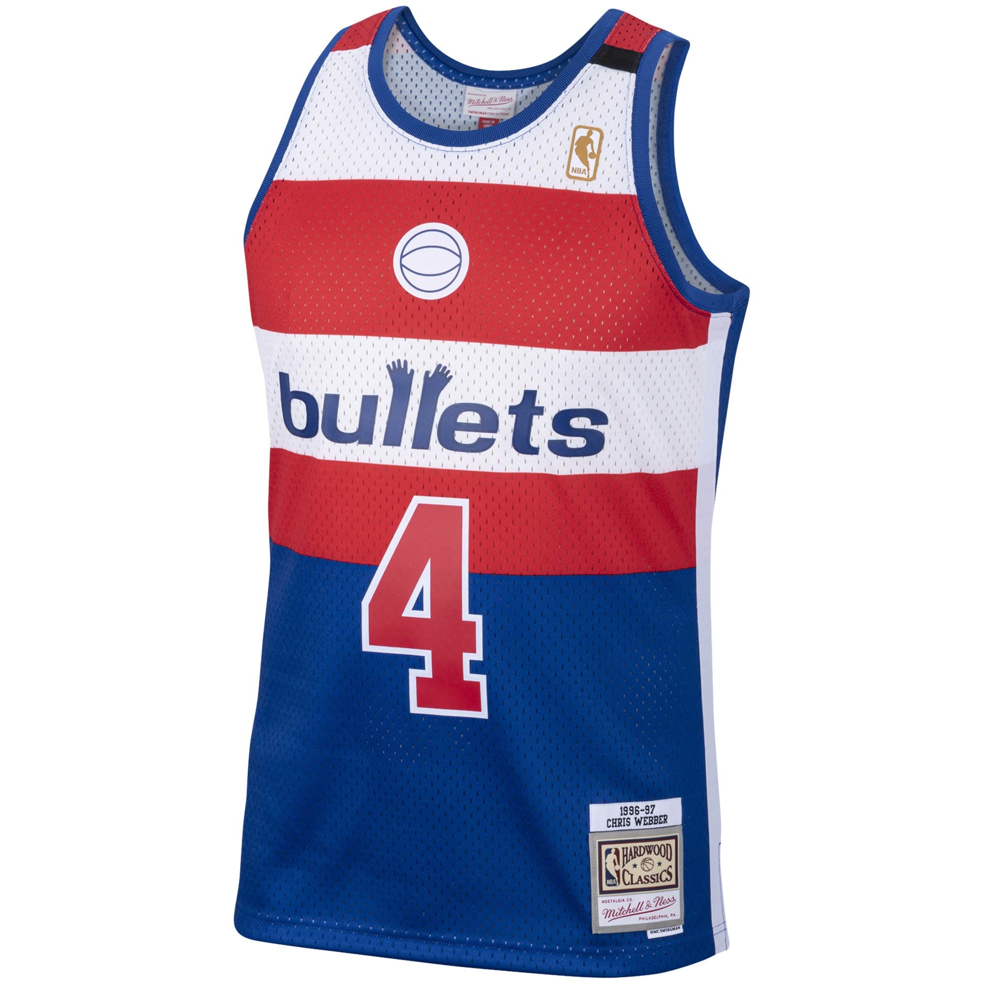 Mitchell Ness Chris Webber Royal Washington Bullets 1996/97 Hardwood Classics Swingman NBA Jersey Men's