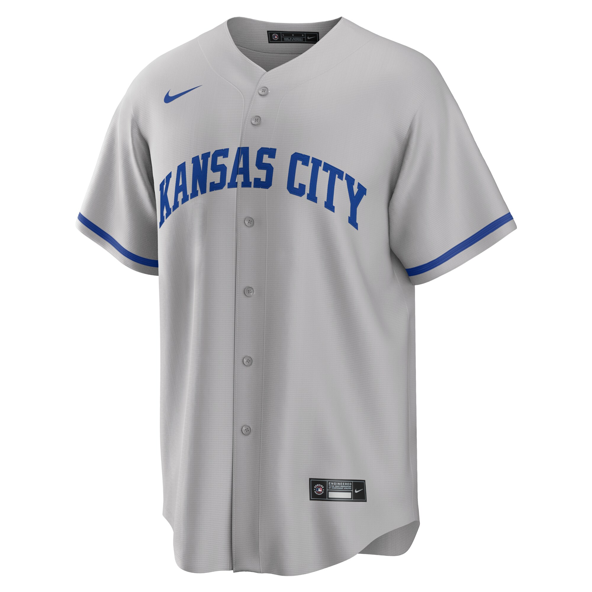Kansas City Royals Gray Road Team MLB Jersey Men's