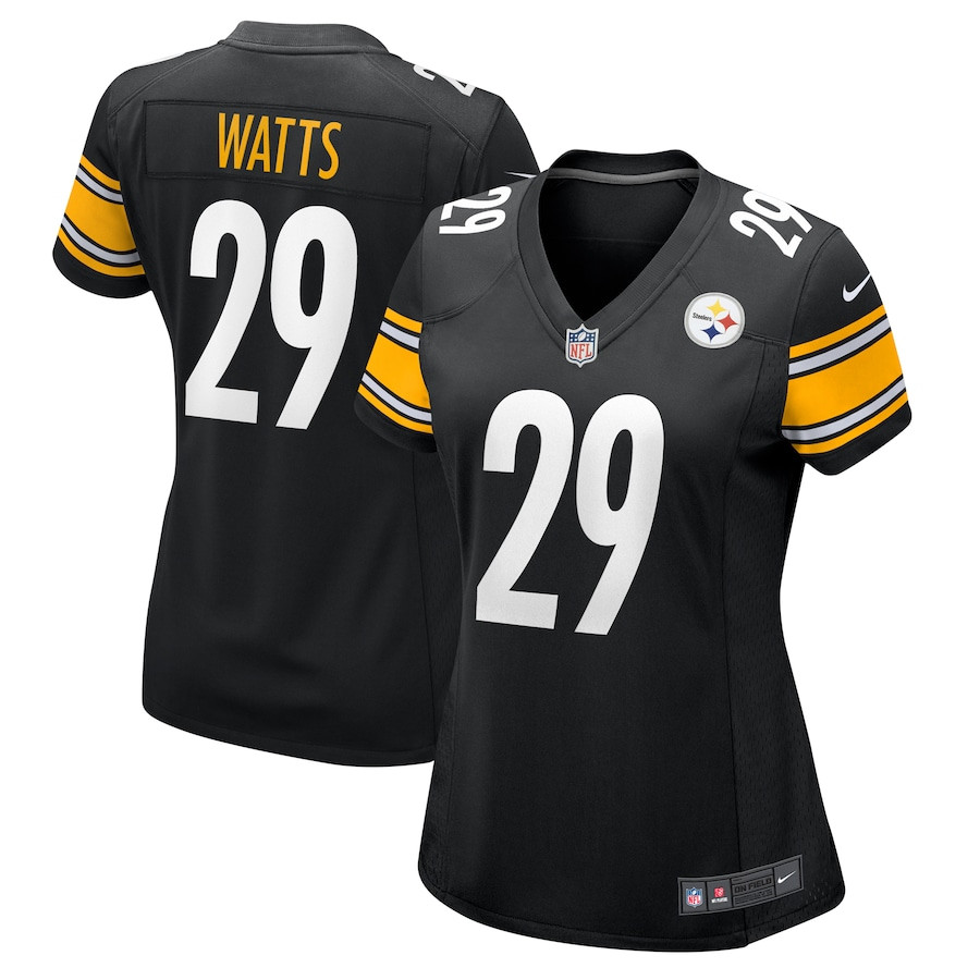 Ryan Watts 29 Pittsburgh Steelers Game Black NFL Jersey Women's