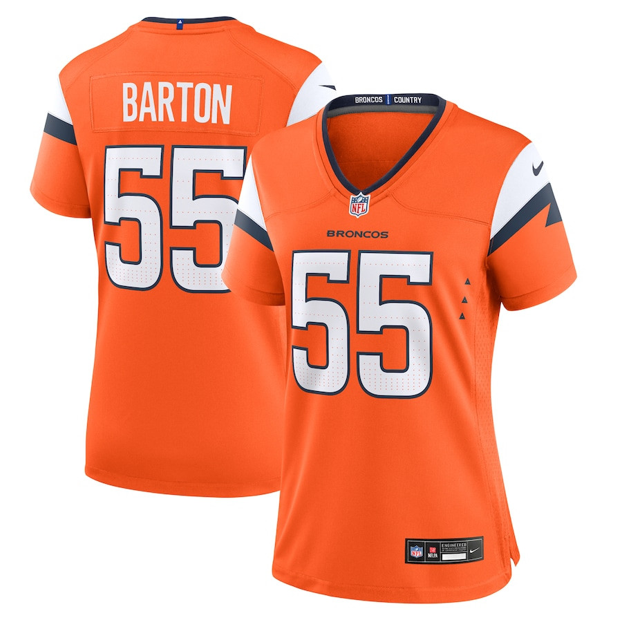 Cody Barton 55 Denver Broncos Game Orange NFL Jersey Women's