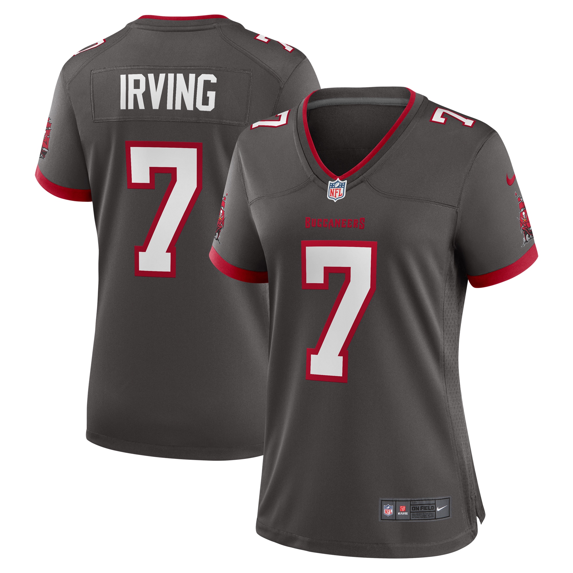 Tampa Bay Buccaneers Bucky Irving Pewter Alternate Game NFL Jersey Women's