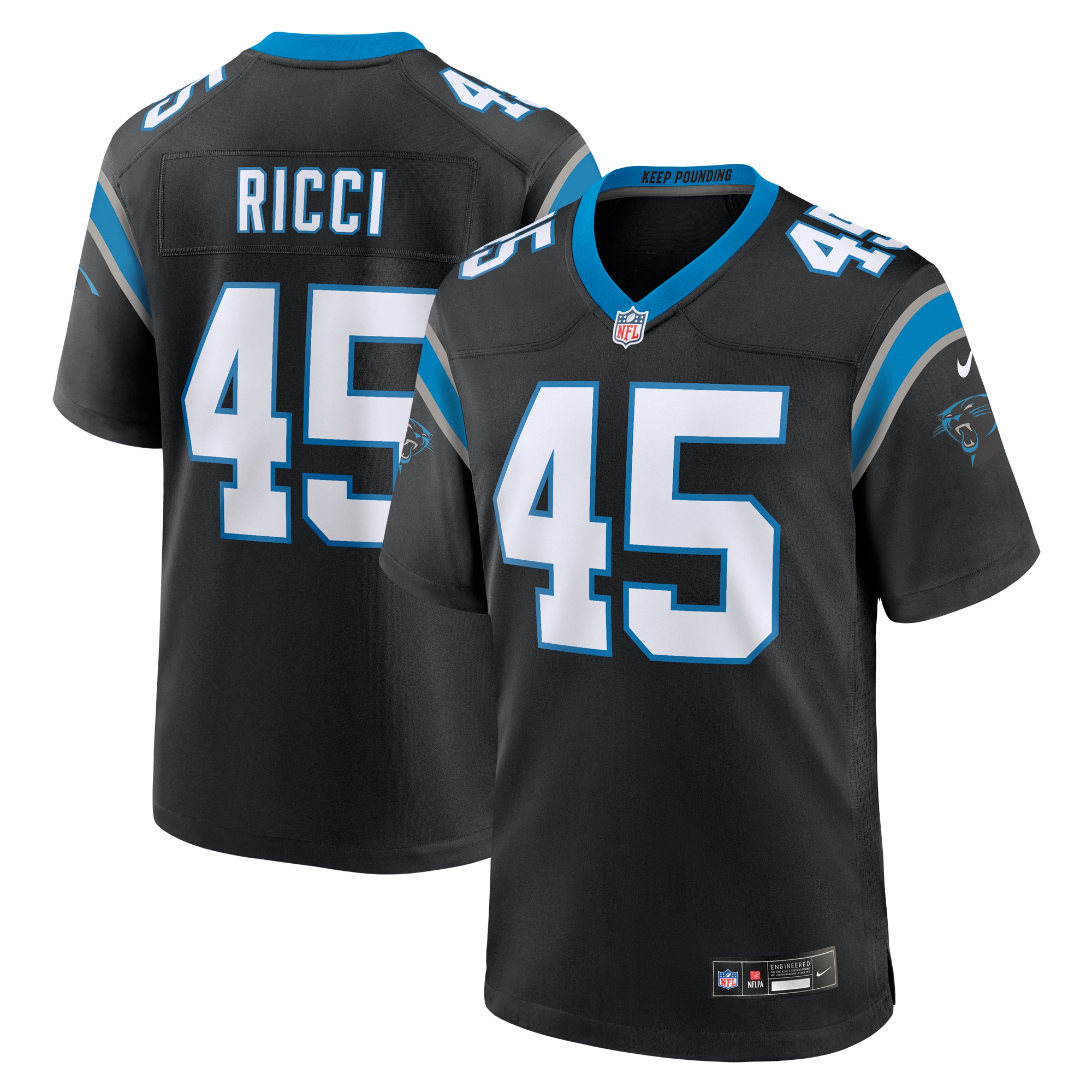 Carolina Panthers Giovanni Ricci Black Team Game NFL Jersey Men's