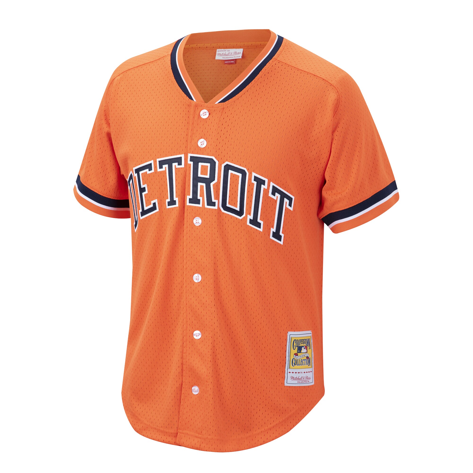 Detroit Tigers Kirk Gibson Mitchell Ness Orange Cooperstown Collection Mesh Batting Practice Button-Up MLB Jersey Men's