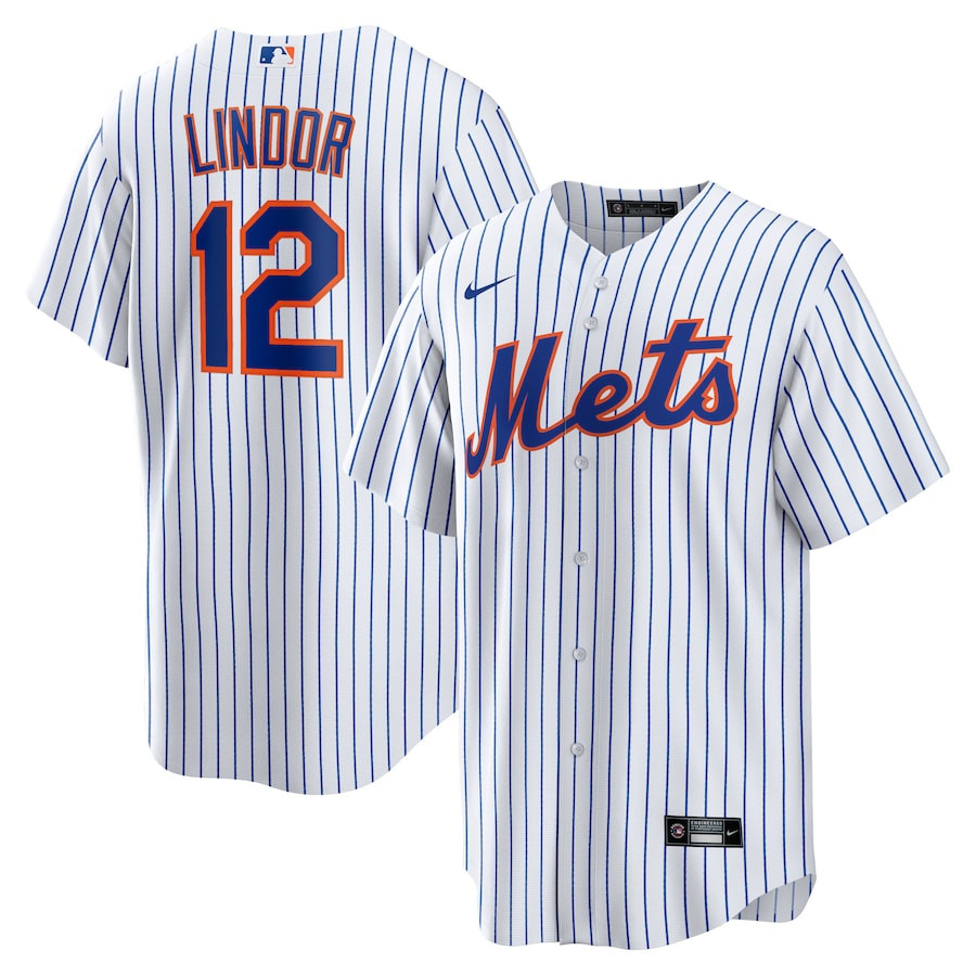 Francisco Lindor 12 New York Mets Home White MLB Jersey Men's