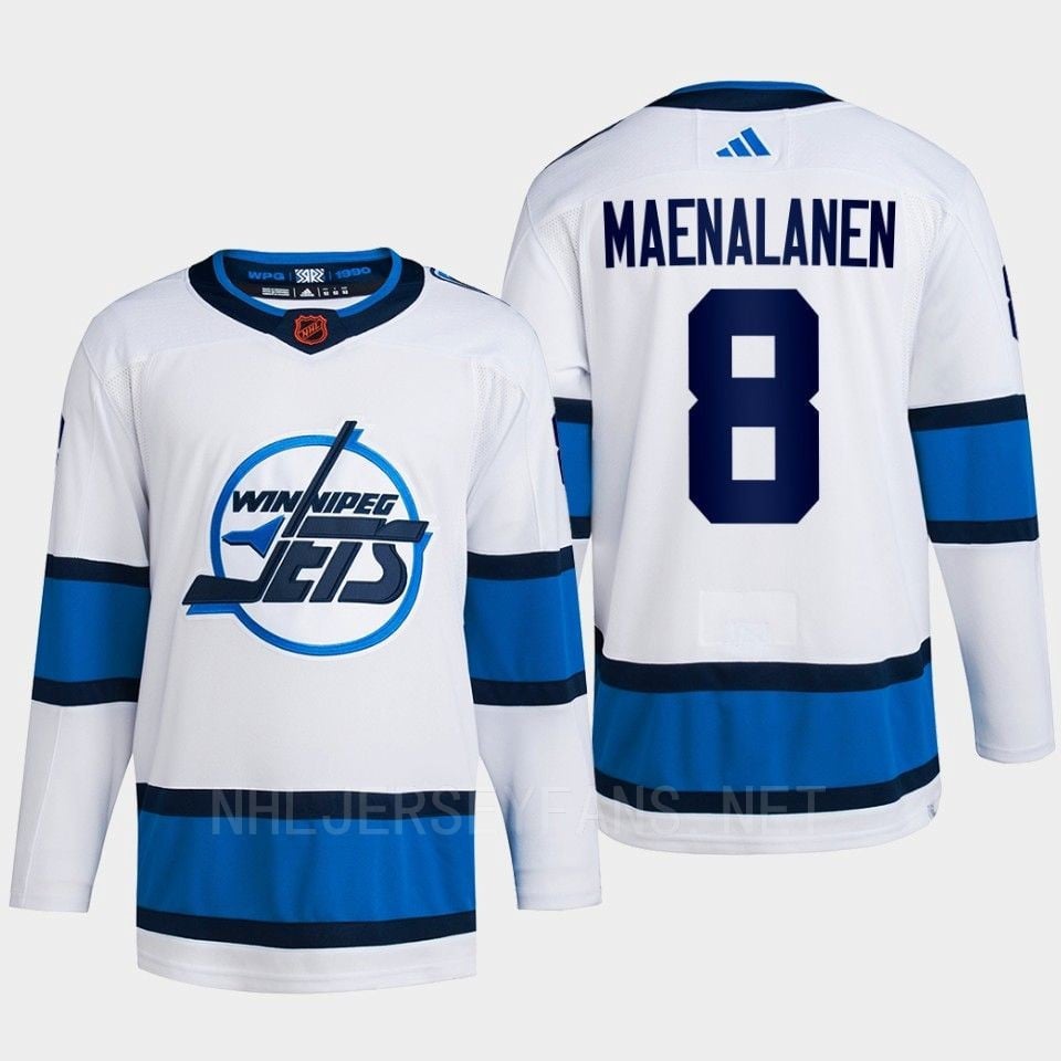 Saku Maenalanen 8 Reverse Retro 2.0 2022 Winnipeg Jets White Primegreen NHL Jersey Men's