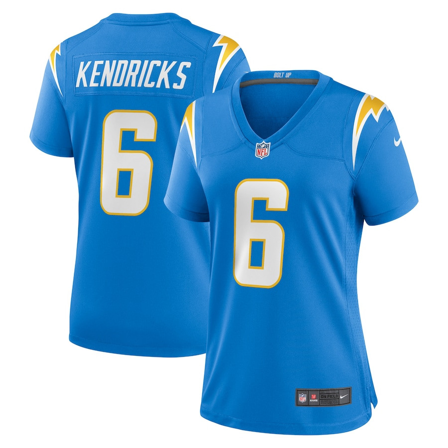 Eric Kendricks 6 Los Angeles Chargers Game Powder Blue NFL Jersey Women's