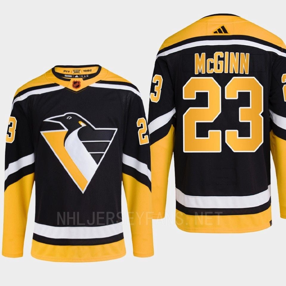 Pittsburgh Penguins 2022 Reverse Retro 2.0 Brock McGinn 23 Black Primegreen NHL Jersey Men's