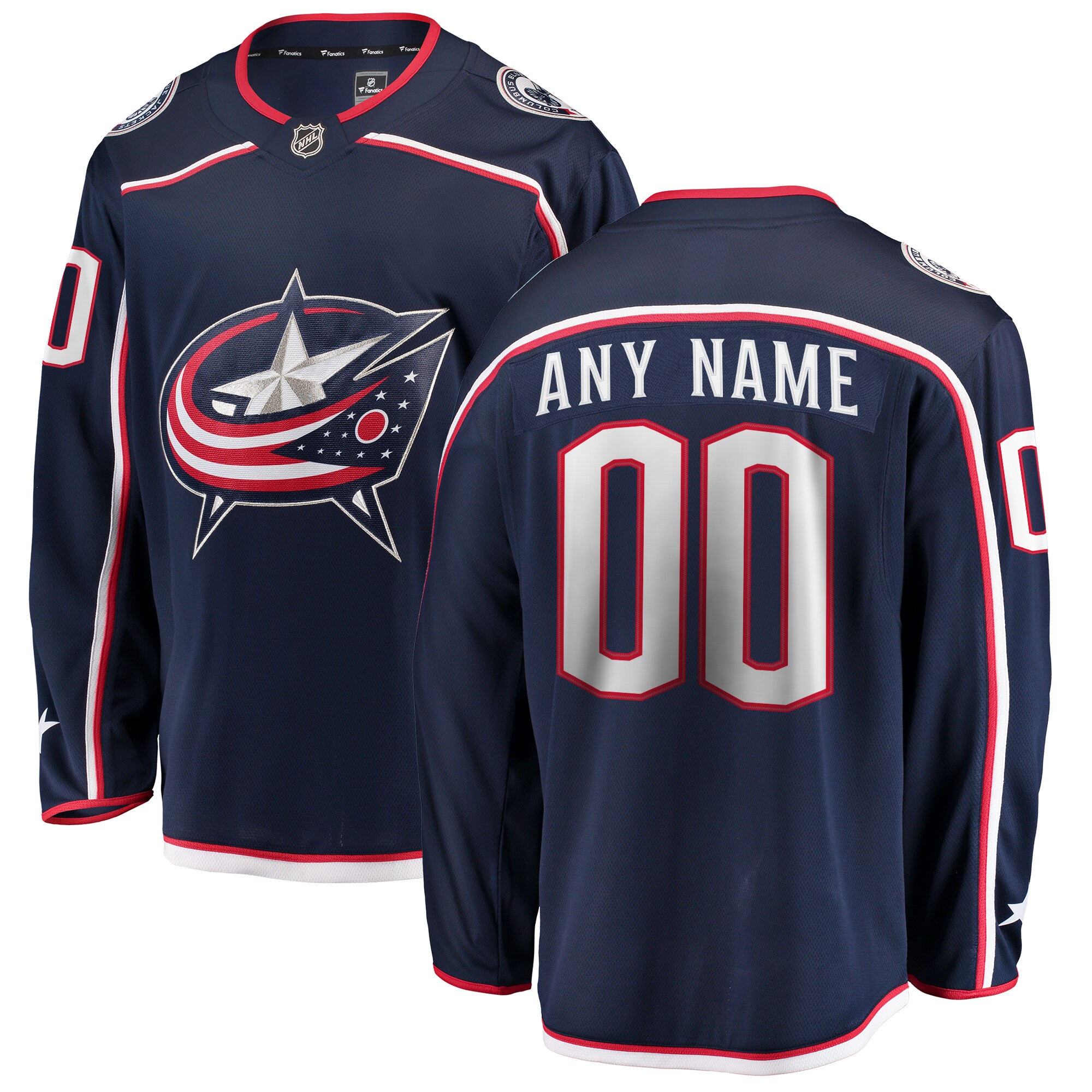 Columbus Blue Jackets Navy Home Breakaway Custom NHL Jersey Men's