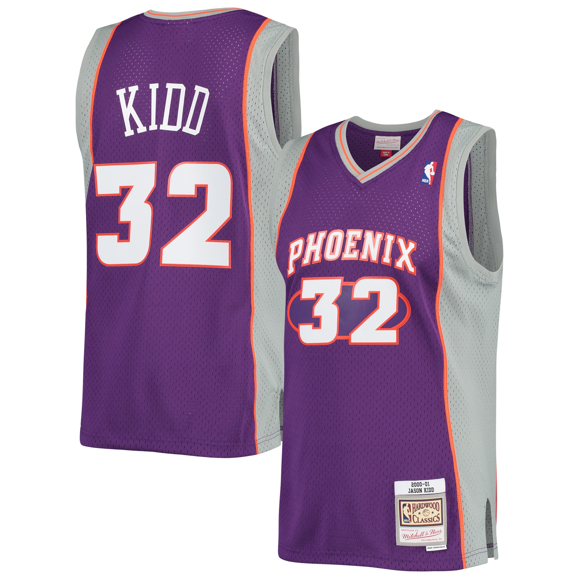 Mitchell Ness Jason Kidd Purple Phoenix Suns 2000-2001 Hardwood Classics Swingman NBA Jersey Men's
