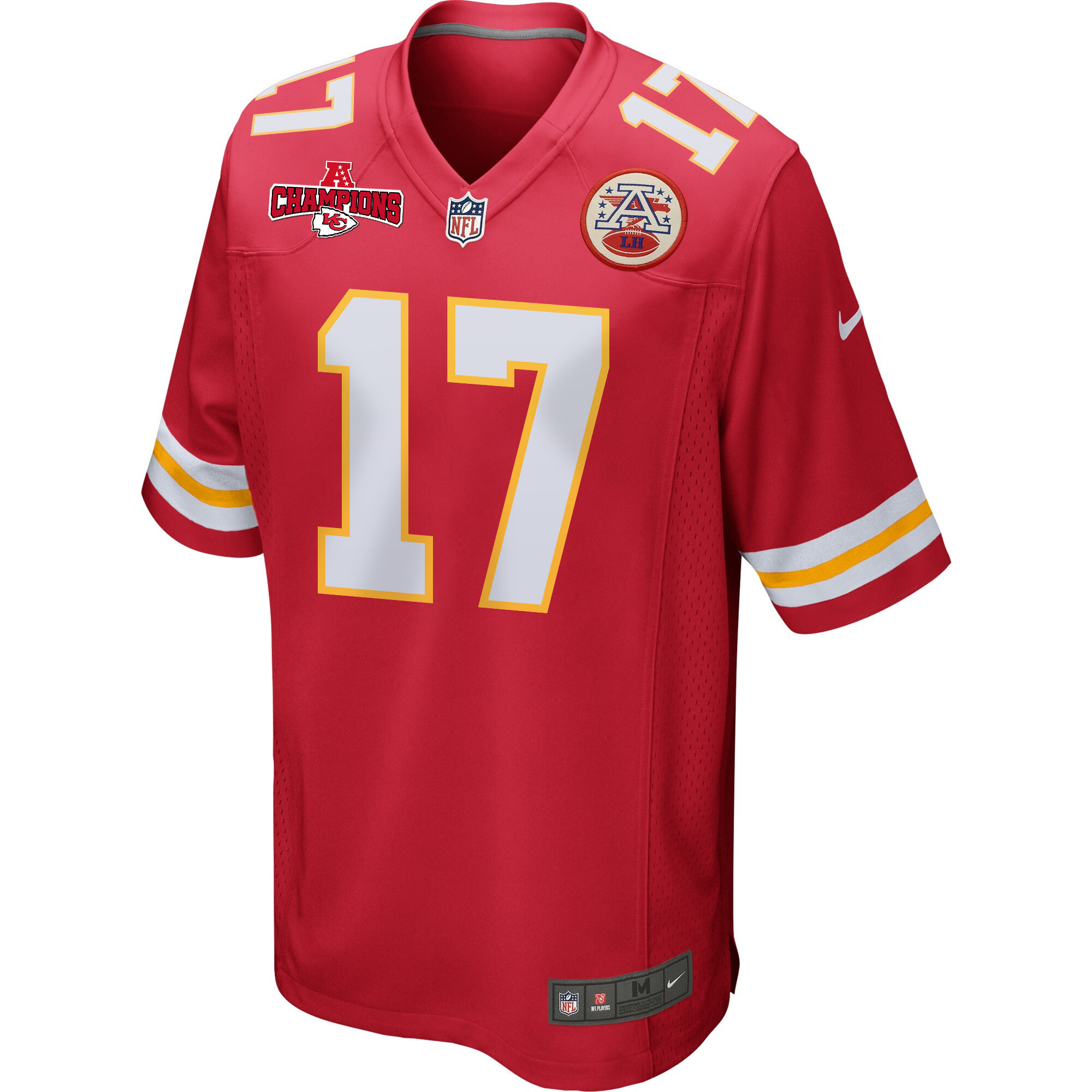 Richie James 17 Kansas City Chiefs AFC Champions Patch Game Red NFL Jersey Men's