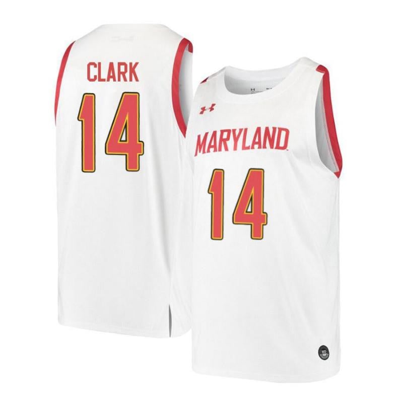 Under Armour 14 Will Clar White Retro Maryland Terrapins NCAA Jersey Men's