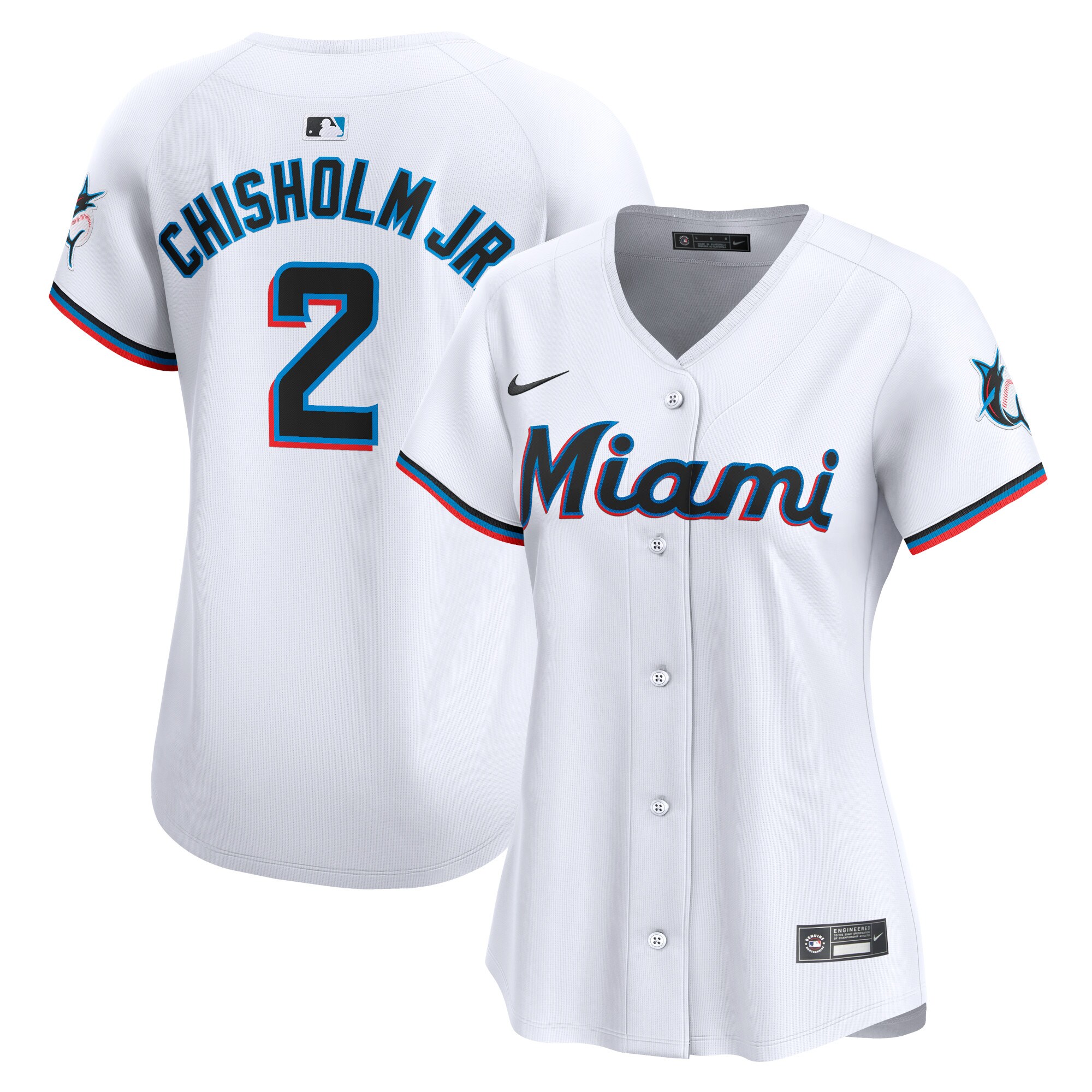 Miami Marlins Jazz Chisholm Jr. White Home Limited Player MLB Jersey Women's