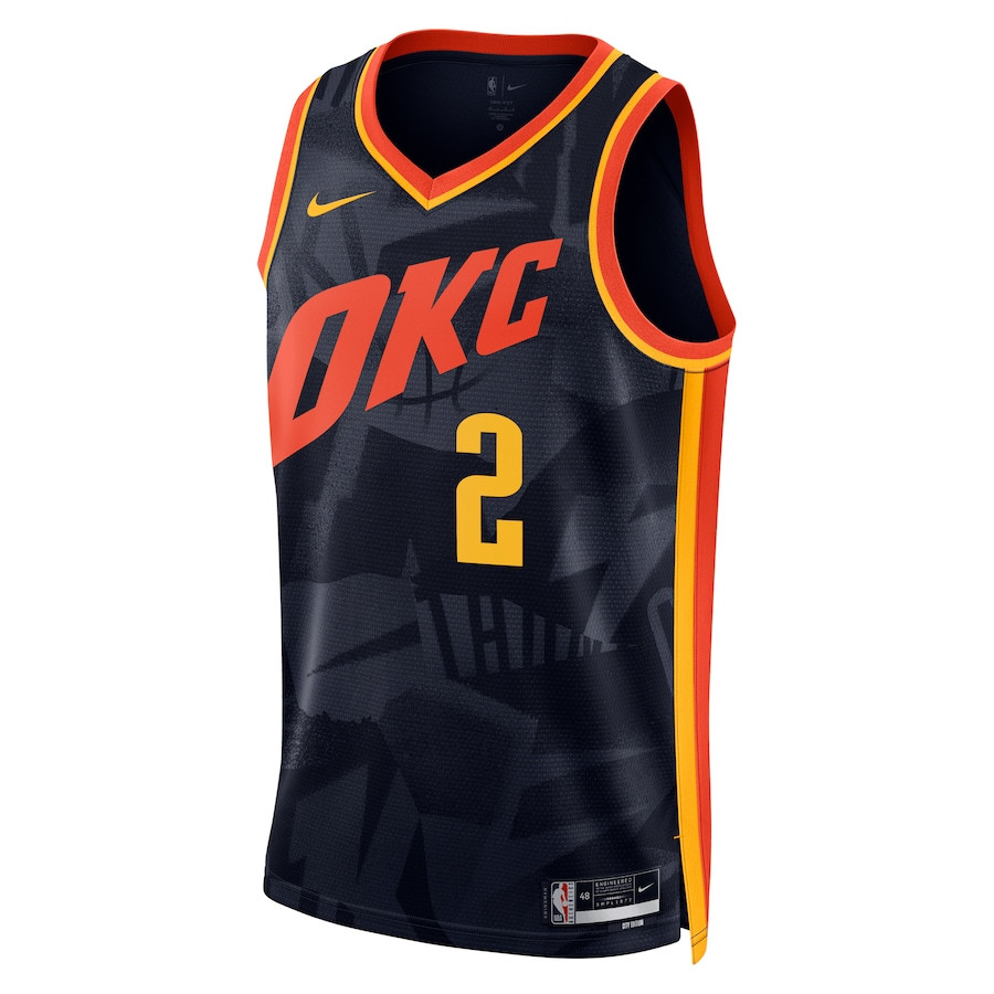 Shai Gilgeous-Alexander 2 Oklahoma City Thunder 2023/24 City Edition Swingman Navy NBA Jersey Men's
