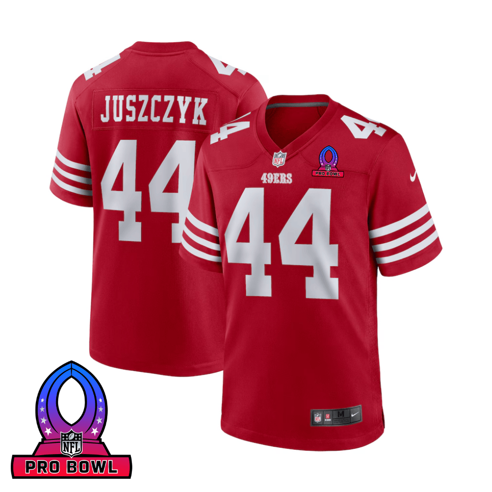 Kyle Juszczyk 44 San Francisco 49ers 2025 Pro Bowl Patch Game Scarlet NFL Jersey Men's