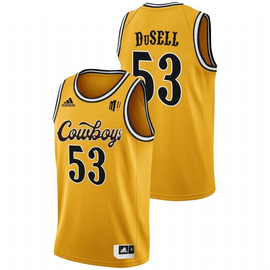 Wyoming Cowboys 53 Xavier DuSell 2022 Gold College NCAA Jersey Men's