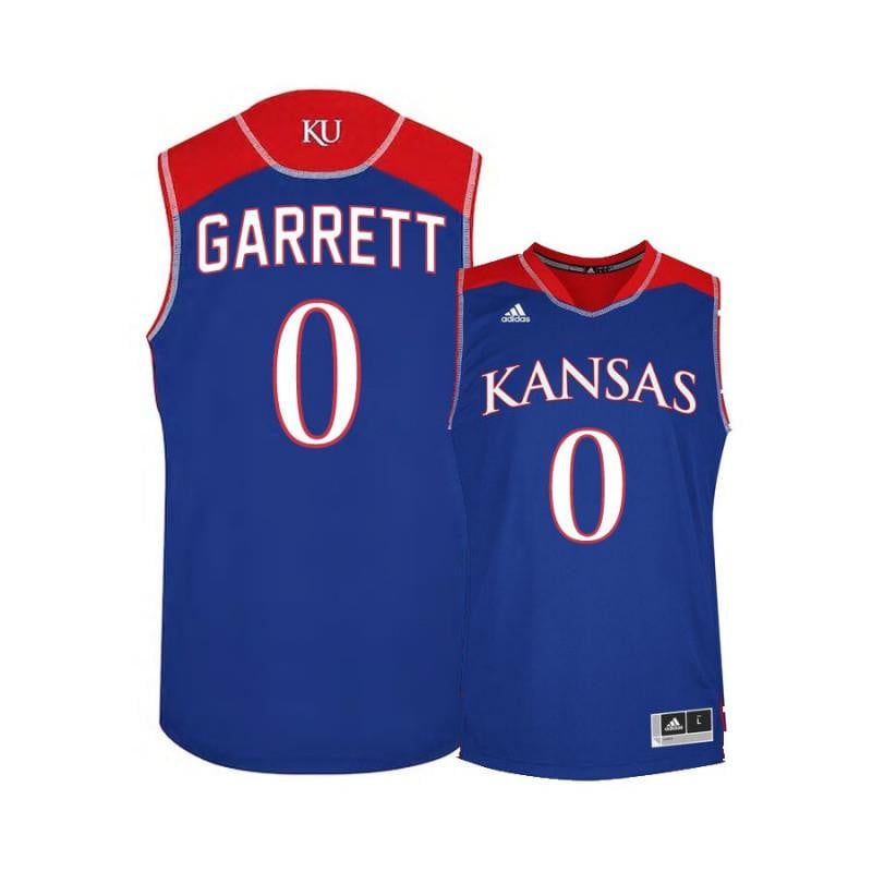 0 Marcus Garrett Blue Kansas Jayhawks NCAA Jersey Men's