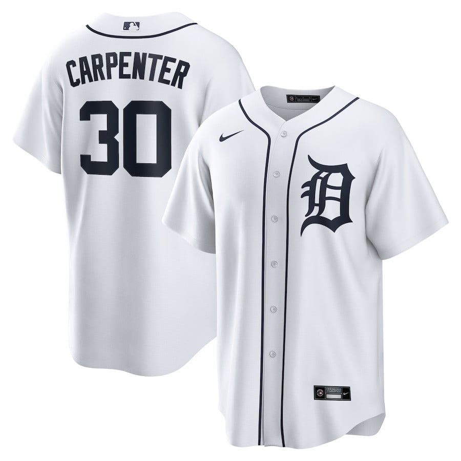 Kerry Carpenter 30 Detroit Tigers Home White MLB Jersey Men's