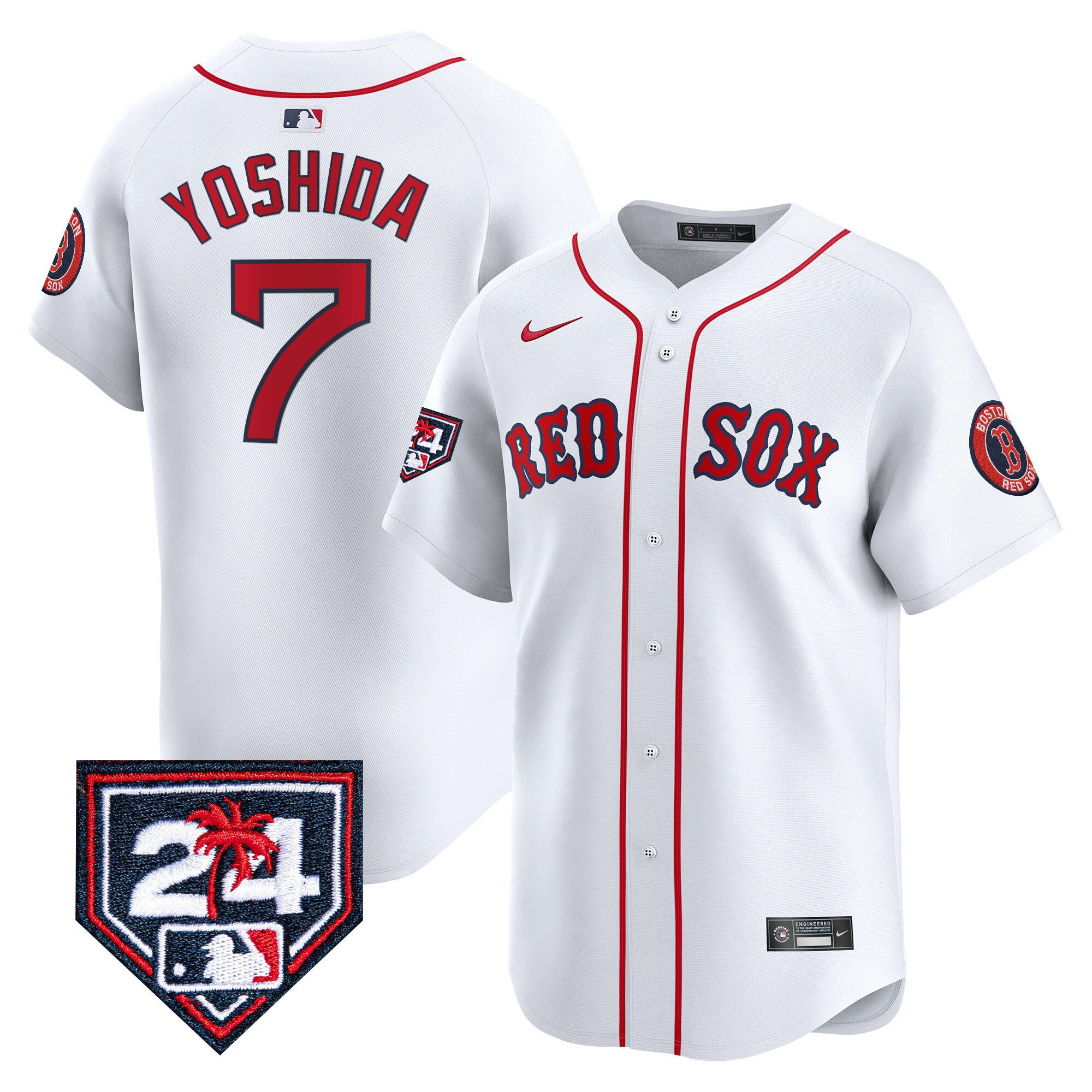 Masataka Yoshida 7 Boston Red Sox 2024 Spring Training White MLB Jersey Men's