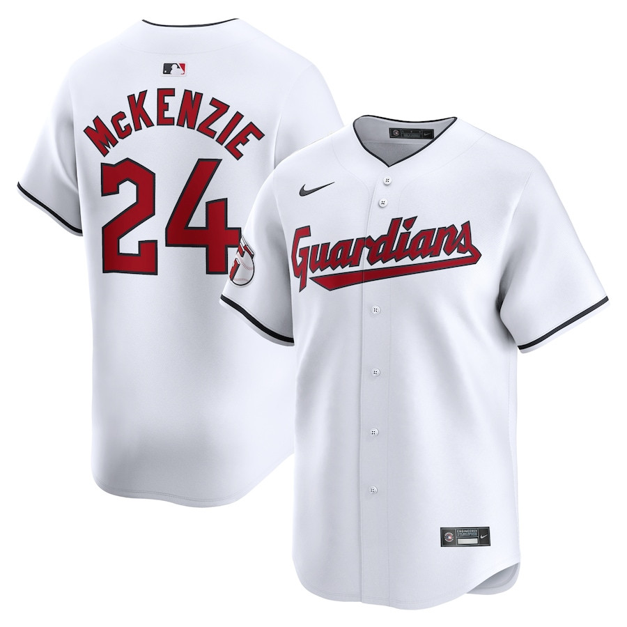 Triston McKenzie 24 Cleveland Guardians Home Limited White MLB Jersey Men's