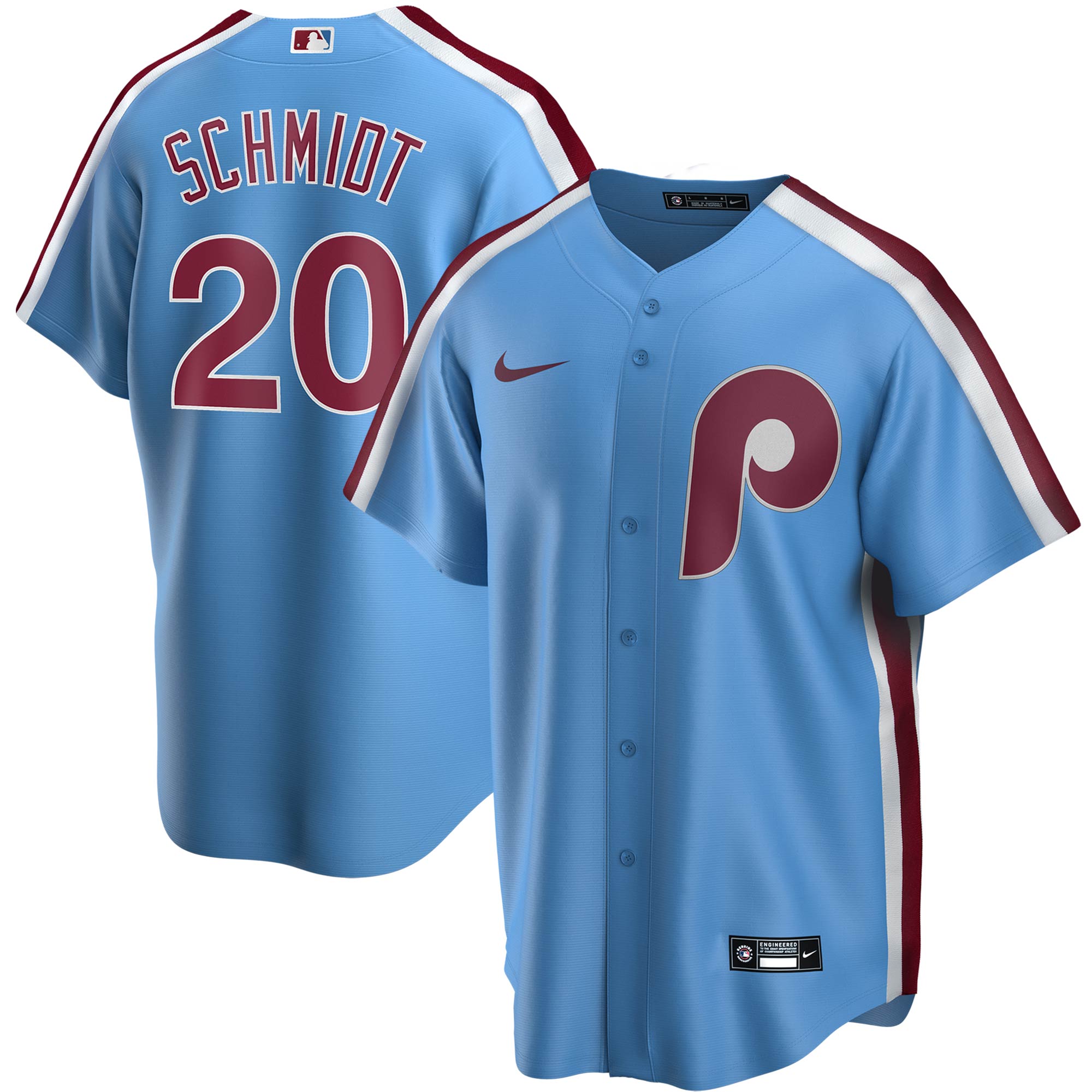Philadelphia Phillies Mike Schmidt Light Blue Road Cooperstown Collection Player MLB Jersey Men's