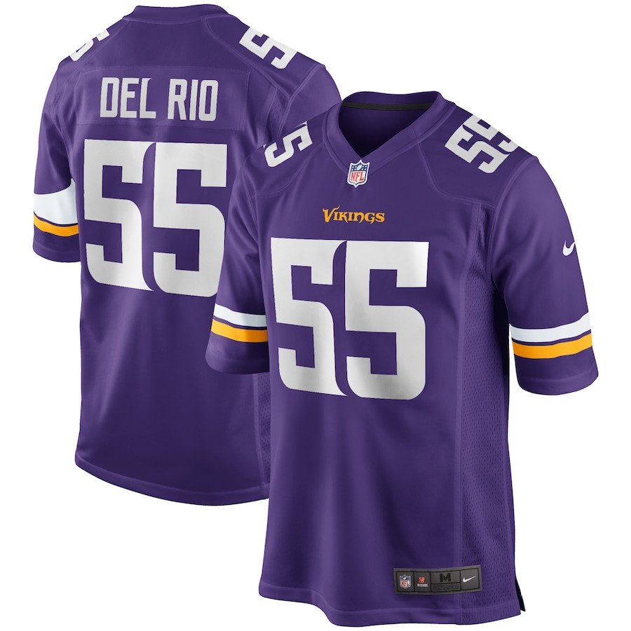 Jack Del Rio 55 Minnesota Vikings Game Retired Purple NFL Jersey Men's