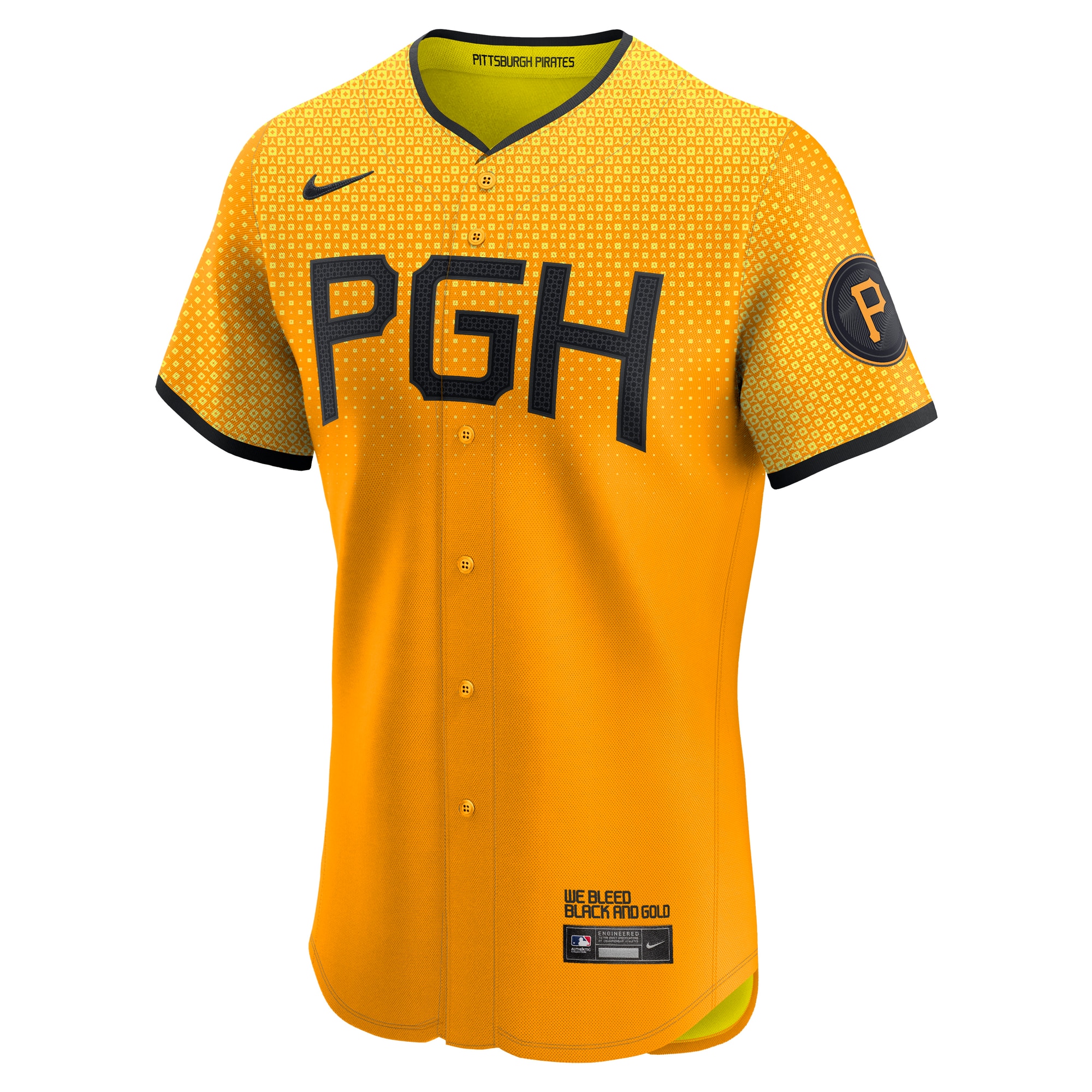 Pittsburgh Pirates Gold City Connect Elite MLB Jersey Men's