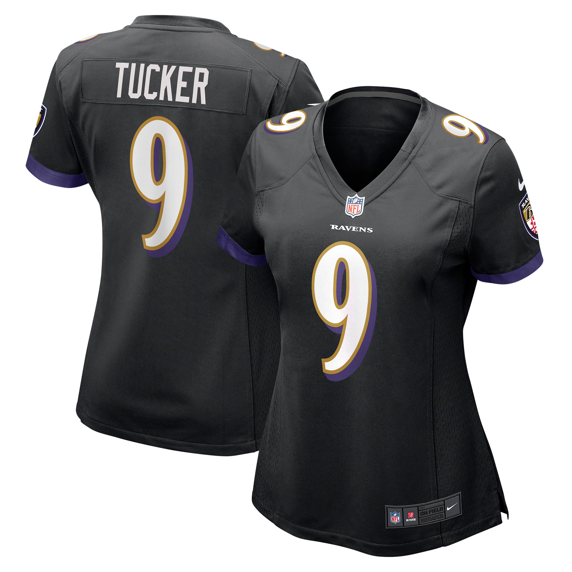 Baltimore Ravens Justin Tucker Black Game NFL Jersey Women's