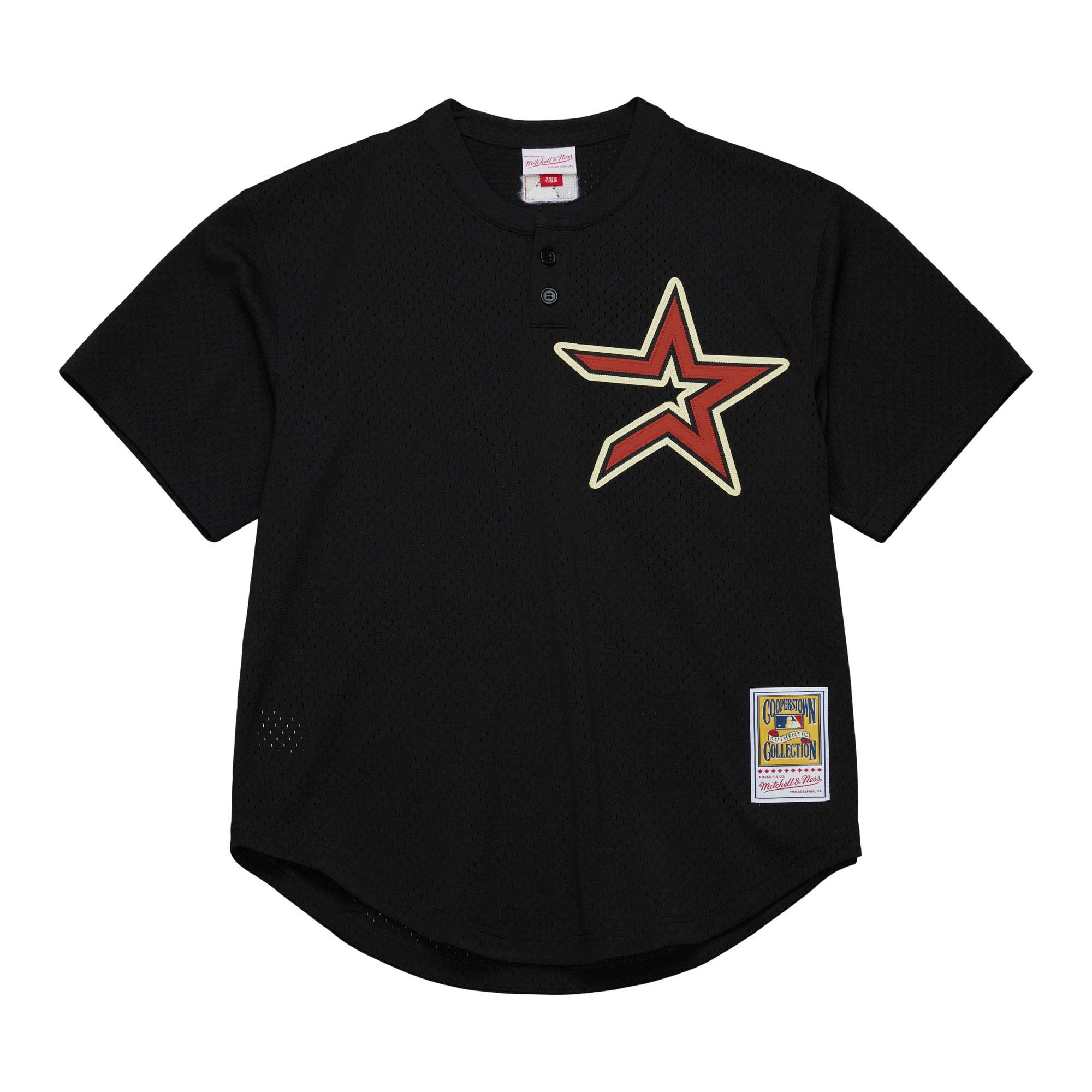 Houston Astros Craig Biggio Mitchell Ness Black Cooperstown Collection Mesh Batting Practice MLB Jersey Men's