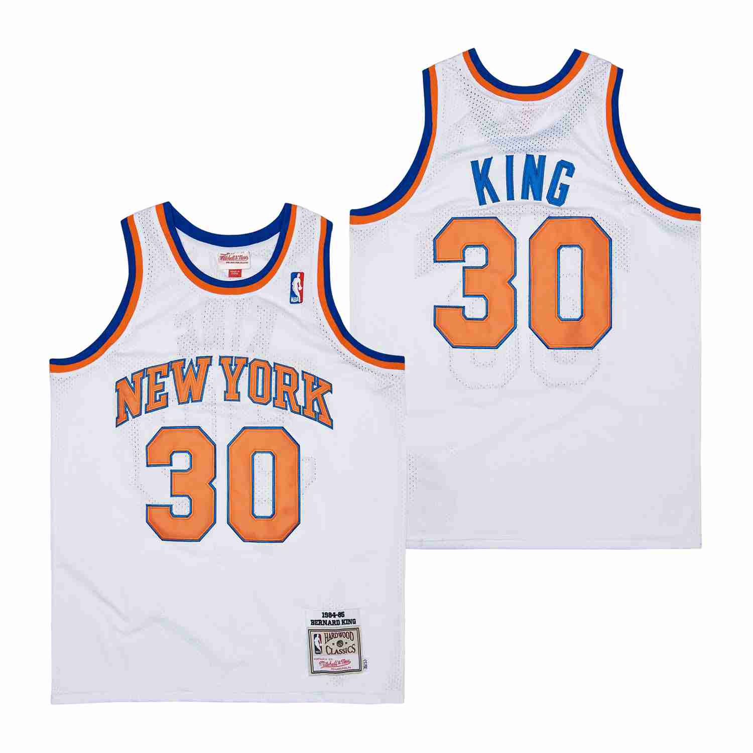 King 30 New York Knicks Throwback Swingman White NBA Jersey Men's