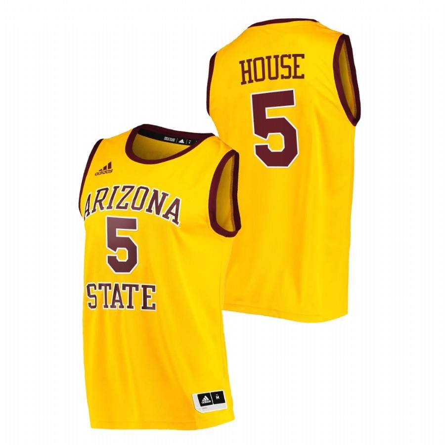 Eddie House 5 Arizona State Sun Devils Gold College Retired number NCAA Jersey Men's