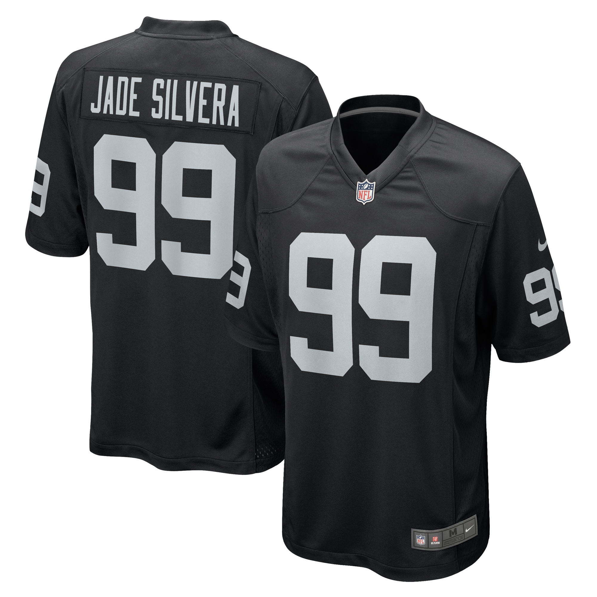 Las Vegas Raiders Nesta Jade Silvera Black Team Game NFL Jersey Men's