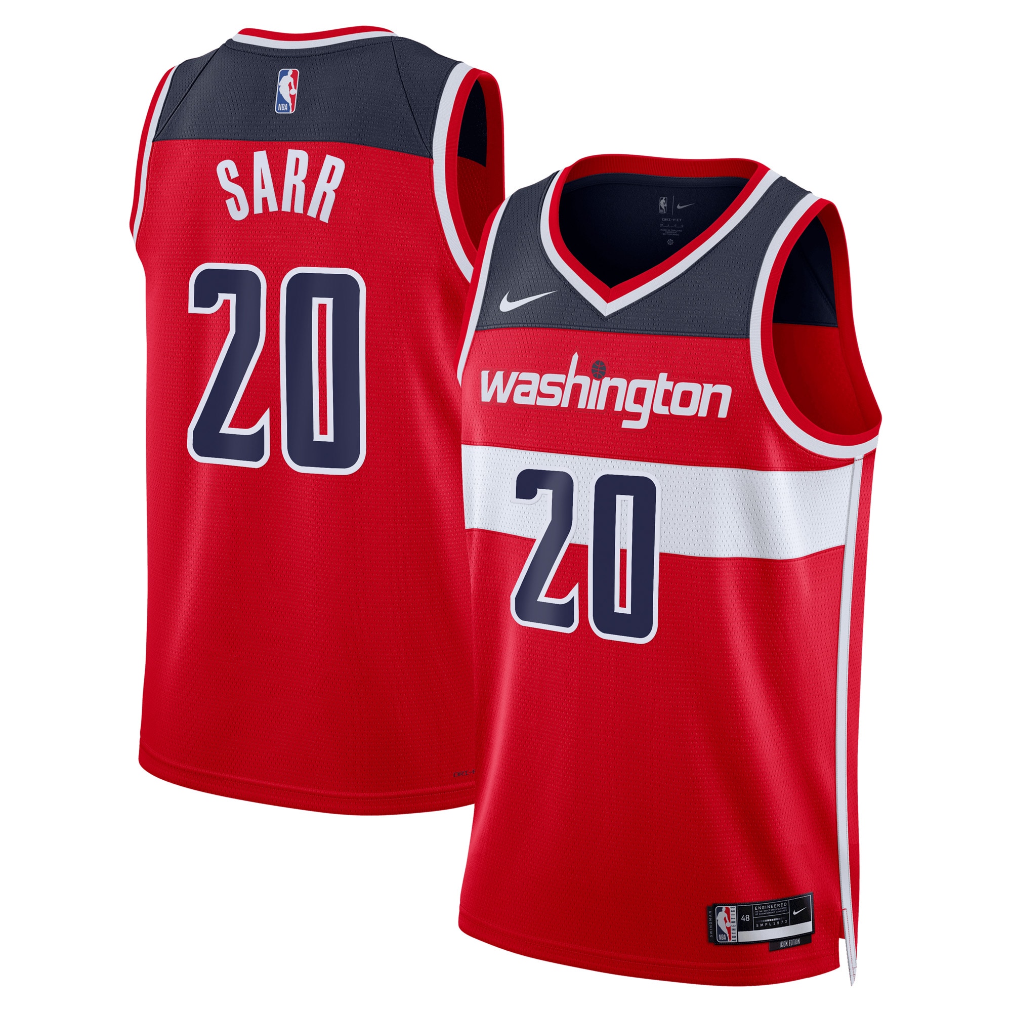 Washington Wizards Icon Swingman Red Alexandre Sar Unisex NBA Jersey Unisex