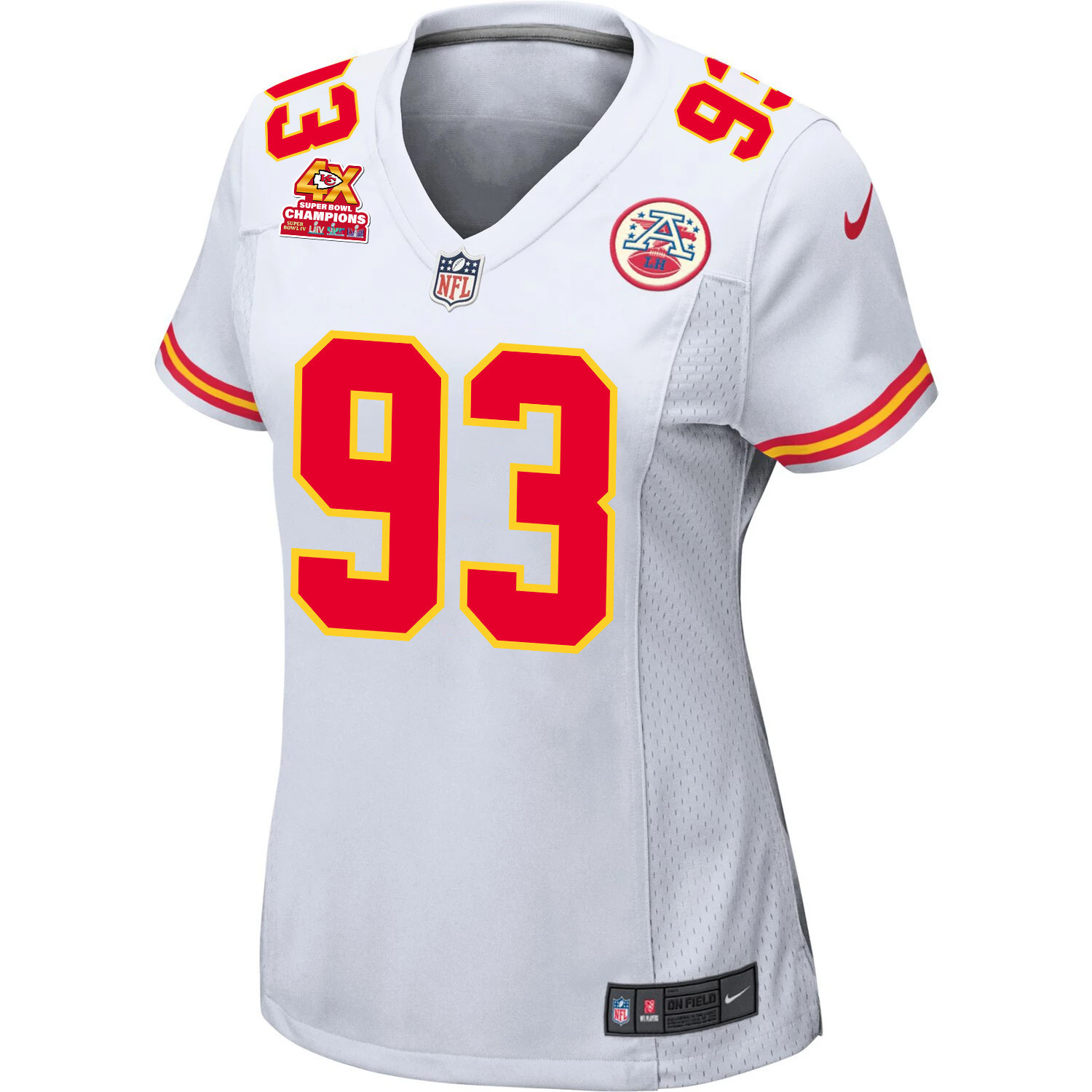 Matt Dickerson 93 Kansas City Chiefs Super Bowl LVIII Champions 4X Game White NFL Jersey Women's