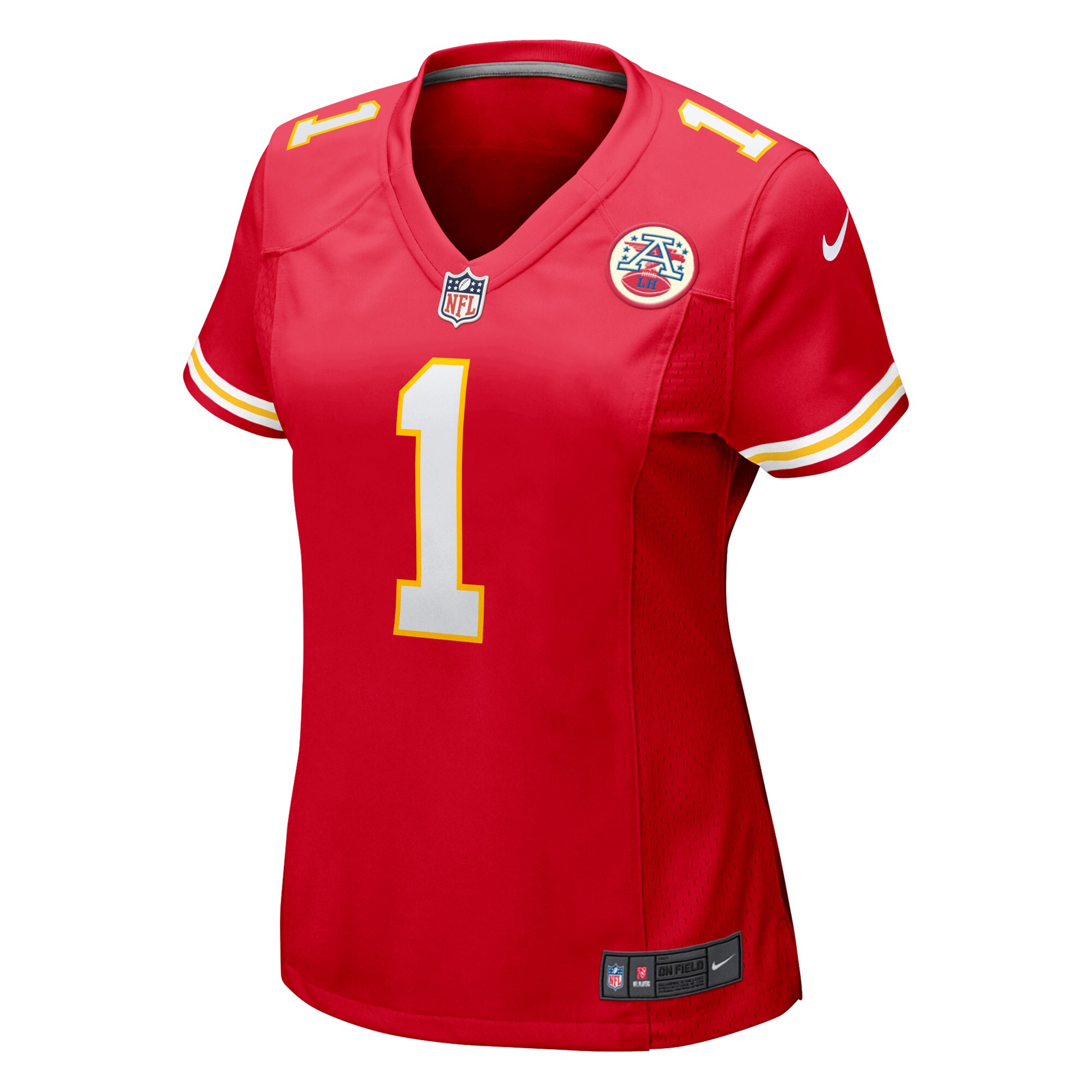 Kansas City Chiefs Number 1 Bride Red Game NFL Jersey Women's