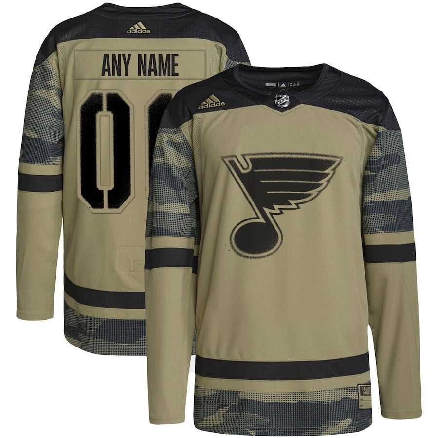 St. Louis Blues Military Appreciation Team Custom Practice Camo NHL Jersey Men's