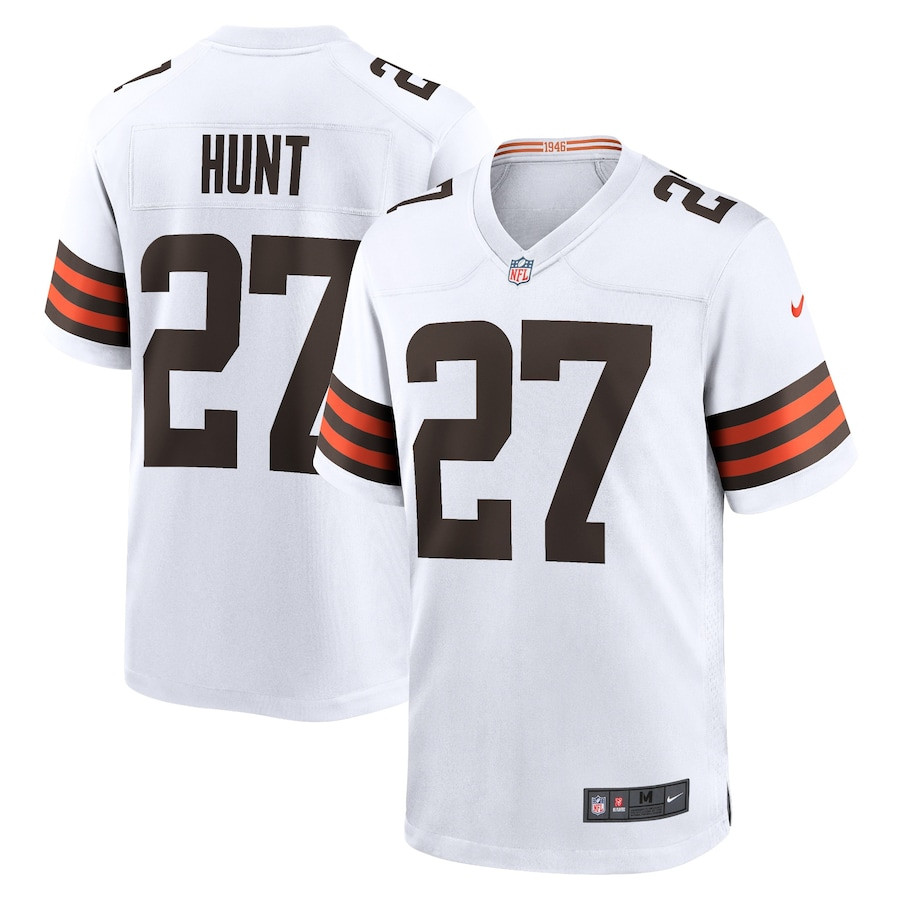 Kareem Hunt 27 Cleveland Browns Game White NFL Jersey Men's