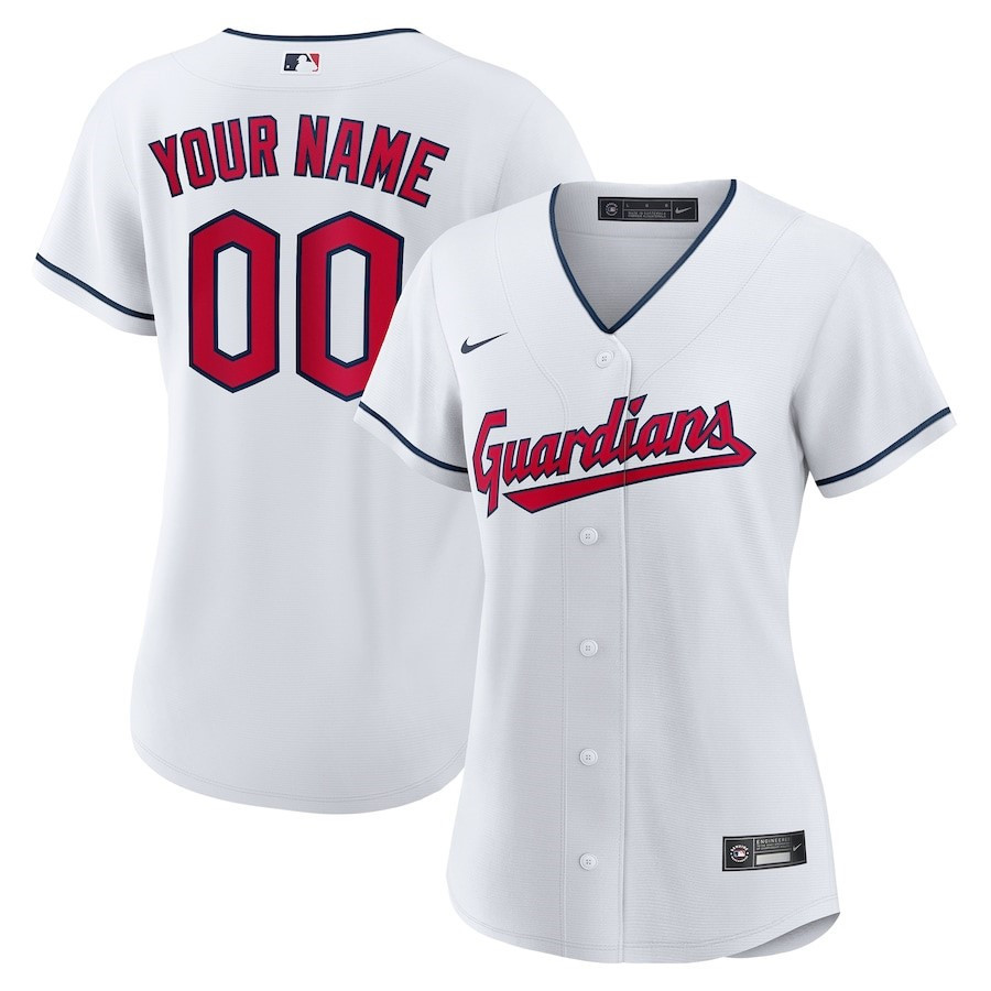 Cleveland Guardians Custom White MLB Jersey Women's