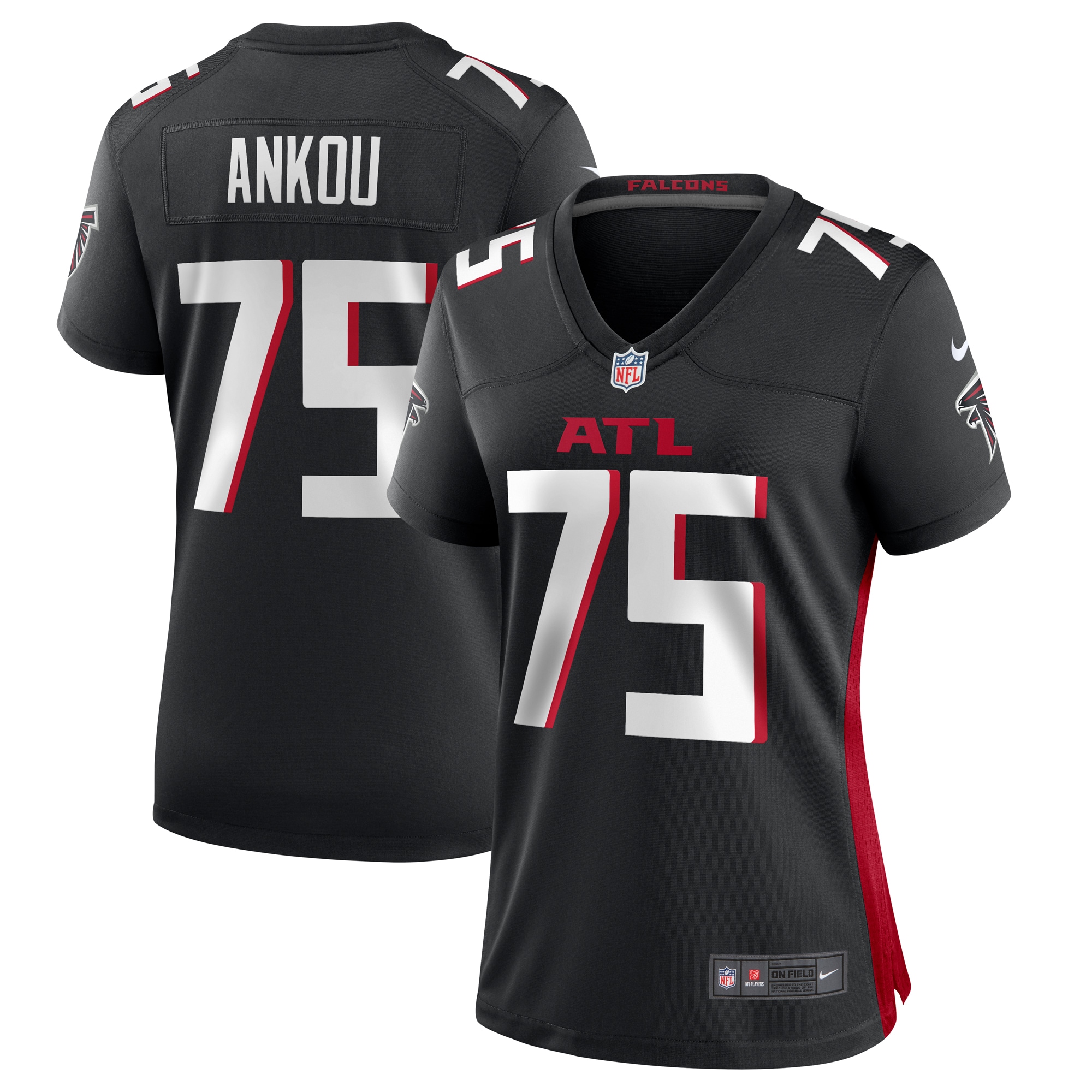 Atlanta Falcons Eli Ankou Black Game NFL Jersey Women's
