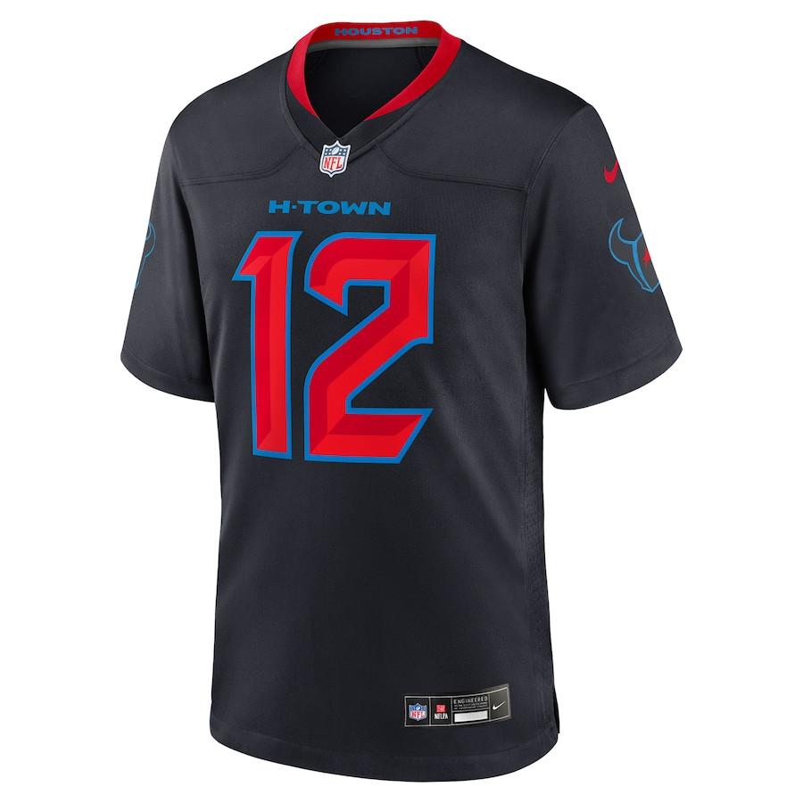 Nico Collins 12 Houston Texans 2nd Alternate Game Navy NFL Jersey Men's