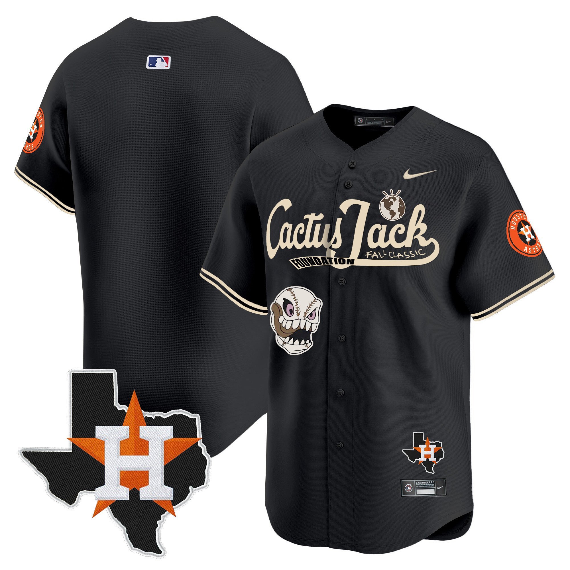 Alex Bregman 2 Houston Astros Cactus Jack Foundation Fall Classic Black Limited Men MLB Jersey Men's