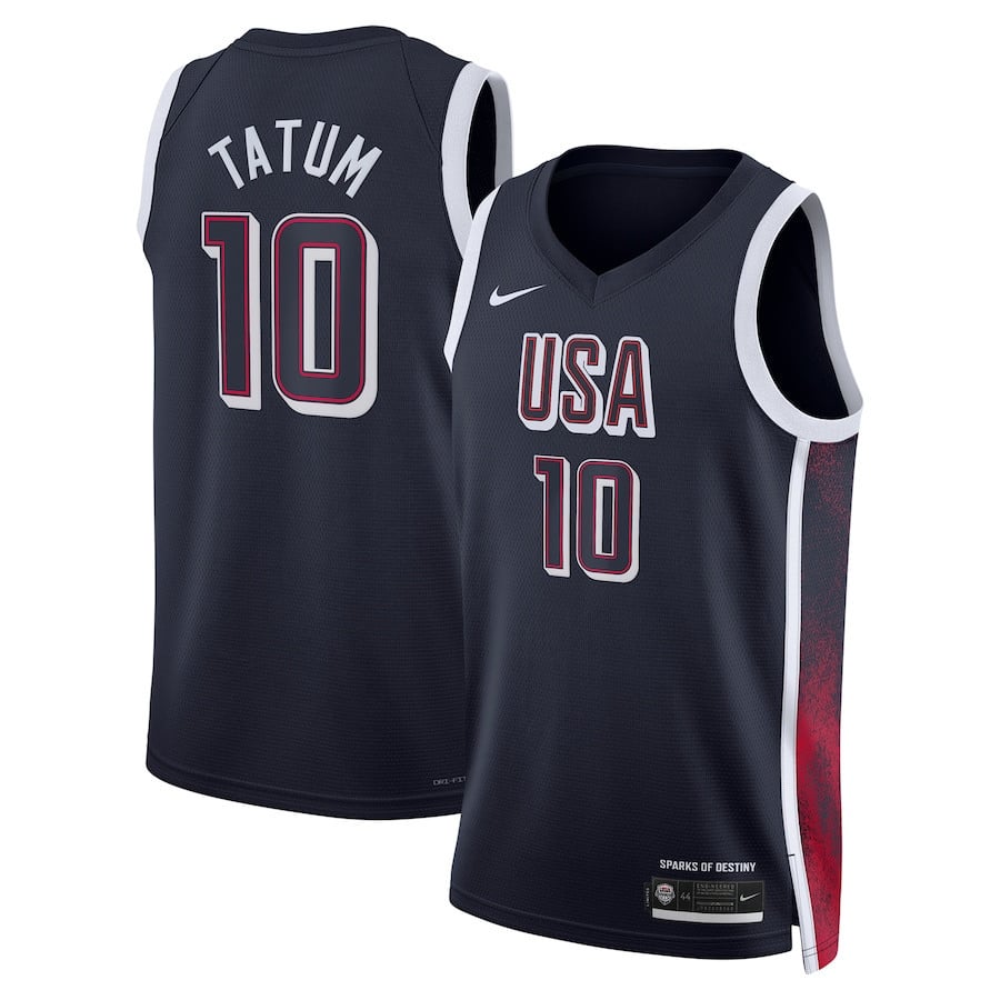 Jayson Tatum 10 USA Unisex 2024 Swingman Player Navy NBA Jersey Unisex