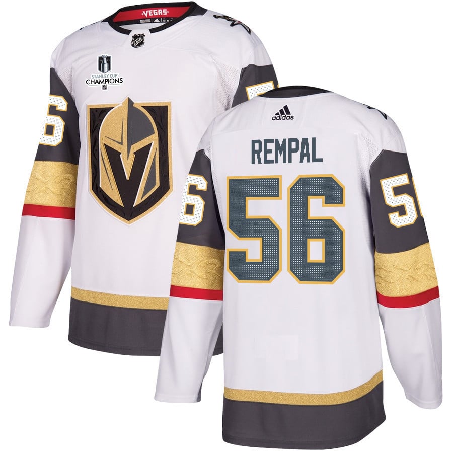 Sheldon Rempal 56 Vegas Golden Knights Stanley Cup 2023 Champions Patch Away Breakaway White NHL Jersey Men's