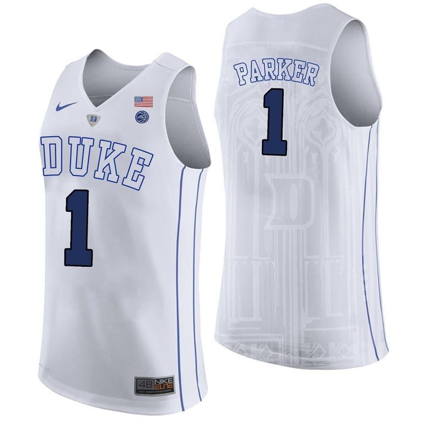 Duke Blue Devils 1 Jabari Parke White College Player Performance NCAA Jersey Men's