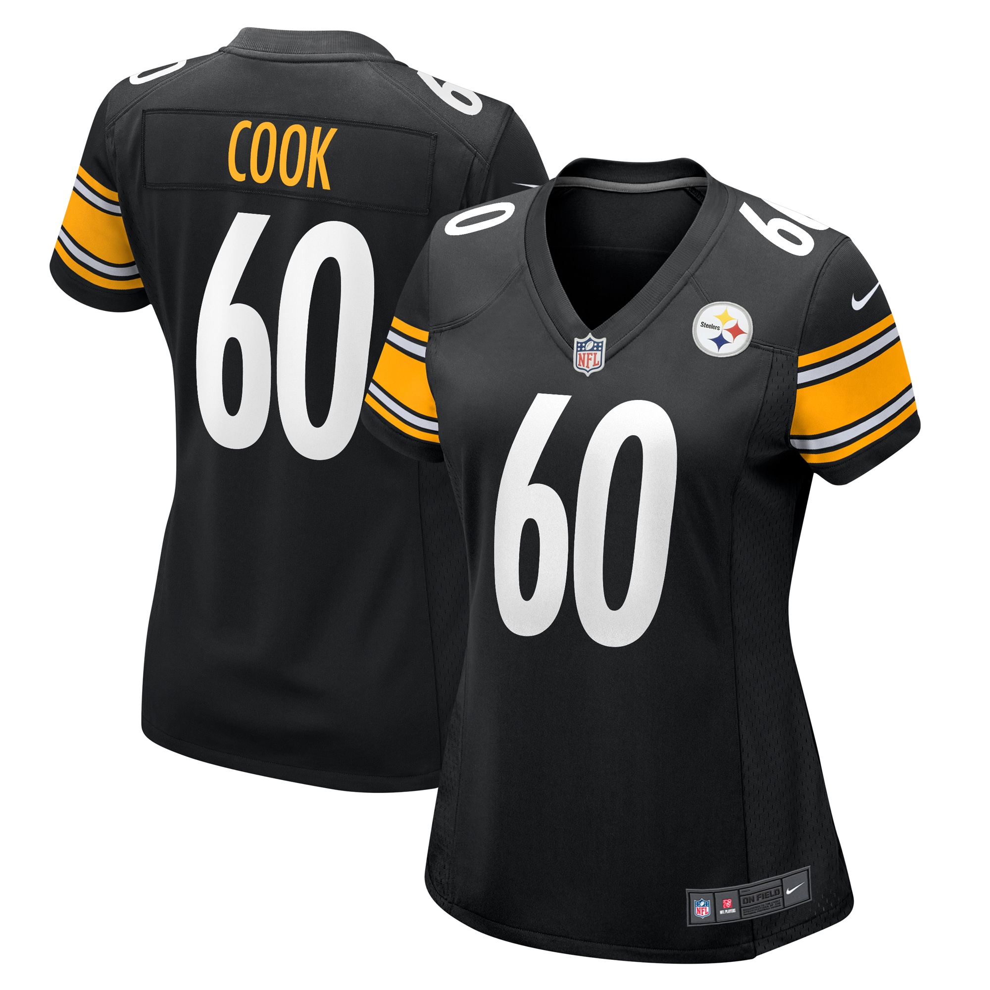Pittsburgh Steelers Dylan Cook Black Game NFL Jersey Women's